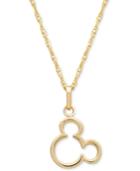 Disney Children's Mickey Mouse Silhouette 15 Pendant Necklace In 14k Gold