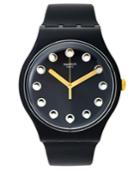 Swatch Unisex Swiss Passe Temps Charcoal Gray Silicone Strap Watch 41mm Suom104