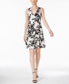 Ivanka Trump Floral-print Drop-waist Fit & Flare Dress