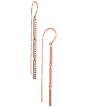Rachel Rachel Roy Rose Gold-tone Pave Bar Threader Earrings