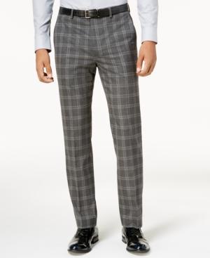 Sean John Men's Slim-fit Gray Windowpane Pants