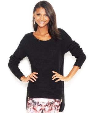 Bar Iii Long-sleeve Double-zipper Sweater