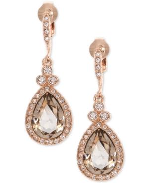 Givenchy Teardrop Crystal And Pave Clip-on Drop Earrings