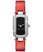Marc Jacobs Women's The Jacob Metallic Red Leather Strap Watch 20x31mm Mj1499
