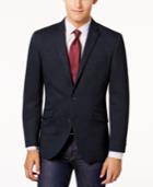 Kenneth Cole Reaction Men's Slim-fit Dark Blue Grid-pattern Sport Coat