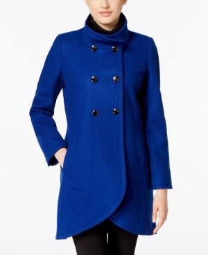 Cece Stand-collar Tulip-hem Walker Coat