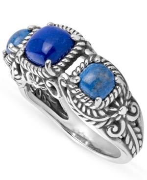 American West Lapis And Denim Lapis Band Ring In Sterling Silver