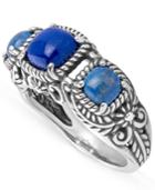 American West Lapis And Denim Lapis Band Ring In Sterling Silver
