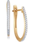 Diamond Pave Hoop Earrings (1/8 Ct. T.w.) In 10k Gold