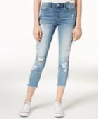 American Rag Juniors' Embroidered Ripped Cropped Skinny Jeans, Created For Macy's