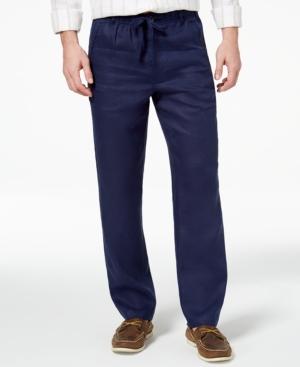 Tasso Elba Island Men's Classic-fit Drawstring Linen Pants, Created For Macy's