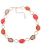 Anne Klein Gold-tone Colored Stone Collar Necklace