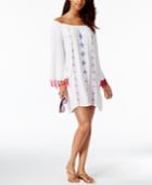 Raviya Embroidered Tasseled Off-the-shoulder Cover-up Women's Swimsuit