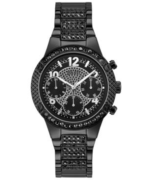 Guess Women's Crystal Accent Black Stainless Steel Bracelet Watch U0850l4