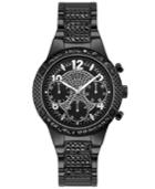 Guess Women's Crystal Accent Black Stainless Steel Bracelet Watch U0850l4