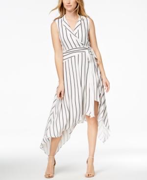 Bardot Striped Wrap High-low Dress