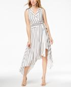 Bardot Striped Wrap High-low Dress