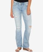 Silver Jeans Co. Aiko Ripped Indigo Wash Bootcut Jeans