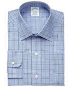Brooks Brothers Men's Milano Extra-slim Fit Non-iron Light Blue Plaid Dress Shirt