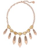 Vince Camuto Rose Gold-tone Stone And Metallic Collar Necklace