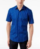 Alfani Black Men's Vero Dobby Offset Stripe Cotton Shirt