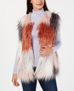 I.n.c. Make Me Blush Faux-fur Vest, Created For Macy's