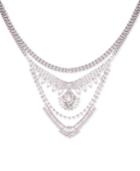 Guess Silver-tone Crystal Multi-chain Statement Necklace, 15 + 2 Extender