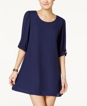 Speechless Juniors' Roll-sleeve Shift Dress