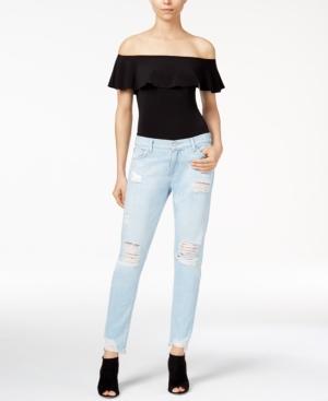 True Religion Cameron Cotton Ripped Boyfriend Jeans
