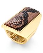 Thalia Sodi Gold-tone Pink Snakeskin-inspired Statement Stretch Ring, Only At Macy's