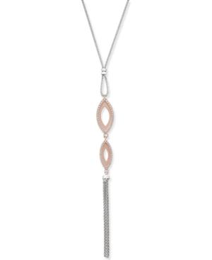Diamond Tassel Lariat Necklace (3/8 Ct. T.w.) In Sterling Silver And 14k Rose-gold Plate