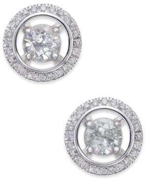 Magnificence Diamond Open Halo Stud Earrings (1/3 Ct. T.w.) In 14k White Gold