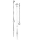 Vince Camuto Silver-tone Linear Front And Back Earrings