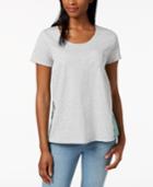 Style & Co Scoop-neck Contrast T-shirt, Created For Macy's