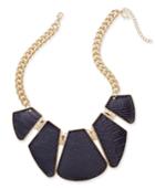 Thalia Sodi Gold-tone Snake-look Faux Leather Geo Statement Necklace, Only At Macy's