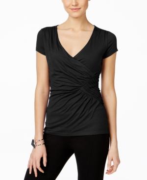 Inc International Concepts Ruched Surplice Top, Only At Macy's
