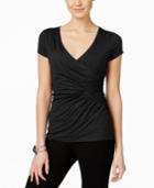 Inc International Concepts Ruched Surplice Top, Only At Macy's