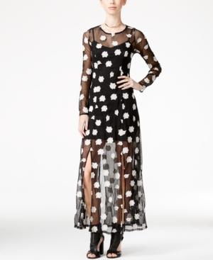 Material Girl Juniors' Sheer Embroidered Maxi Dress, Only At Macy's