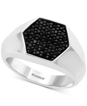 Effy Men's Black Sapphire Hexagon Ring (3/4 Ct. T.w.) In Sterling Silver