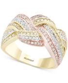 Trio By Effy Diamond Knot Ring (5/8 Ct. T.w.) In 14k Gold, White Gold & Rose Gold