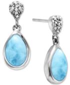 Marahlago Larimar & White Sapphire (1/6 Ct. T.w.) Drop Earrings In Sterling Silver