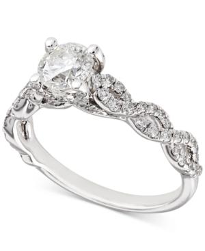 X3 Certified Diamond Woven Engagement Ring (1-1/6 Ct. T.w.) In 18k White Gold, Created For Macy's