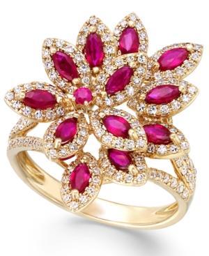 Ruby Royale By Effy Ruby (1-3/8 Ct. T.w.) And Diamond (5/8 Ct. T.w.) Ring In 14k Gold