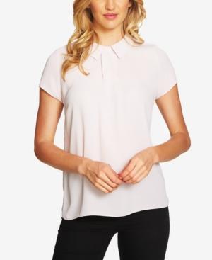 Cece Collared Cap-sleeve Blouse