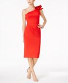 Betsy & Adam Ruffled One-shoulder Dress
