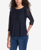 Tommy Hilfiger Pleated Illusion Top, Created For Macy's