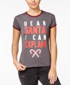 Mighty Fine Juniors' Santa Holiday Graphic T-shirt