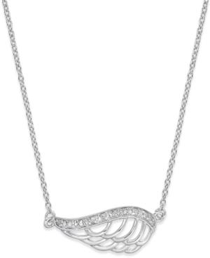 Diamond Angel Wing Pendant Necklace (1/10 Ct. T.w.) In Sterling Silver