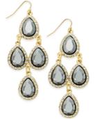 Inc International Concepts Gold-tone & Hematite-tone Stone Chandelier Drop Earrings, Only At Macy's