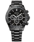 Hugo Boss Men's Chronograph Black Ion-plated Steel Bracelet Watch 44mm 1512961